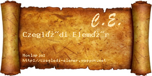 Czeglédi Elemér névjegykártya